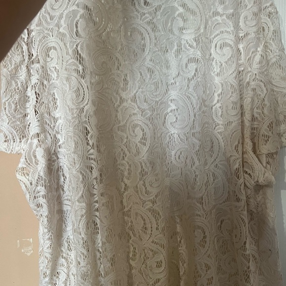 Ashley Stewart Cream Lace Overlay Top - Picture 4 of 4